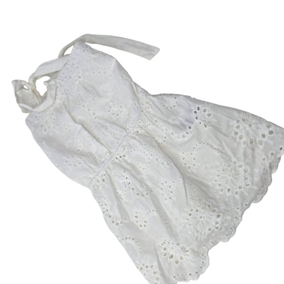 American Eagle Halter Top Large Women's White Straps Lace Pattern Cropped - Picture 3 of 5